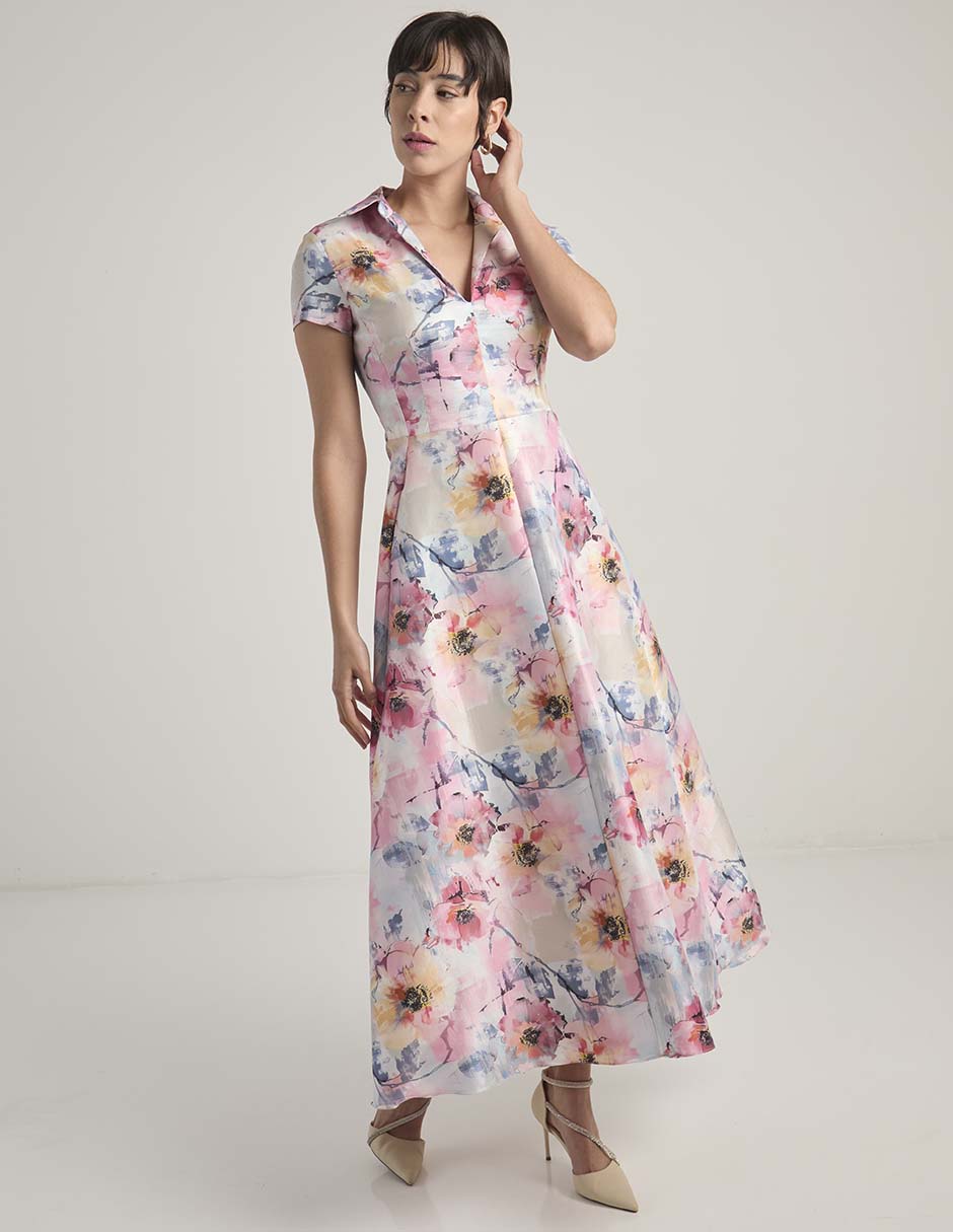 Vestido crop de fiesta escote V 2