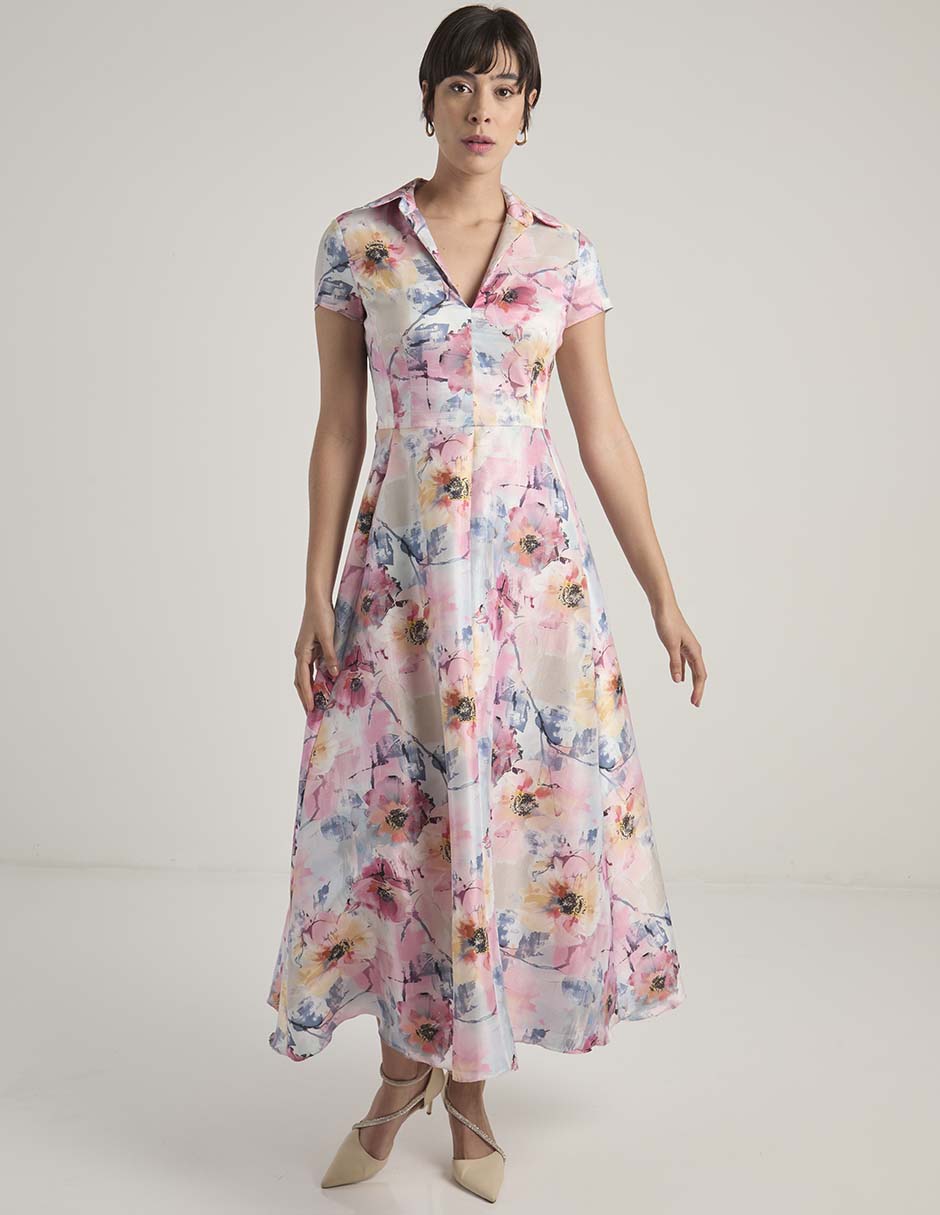 Vestido crop de fiesta escote V 3