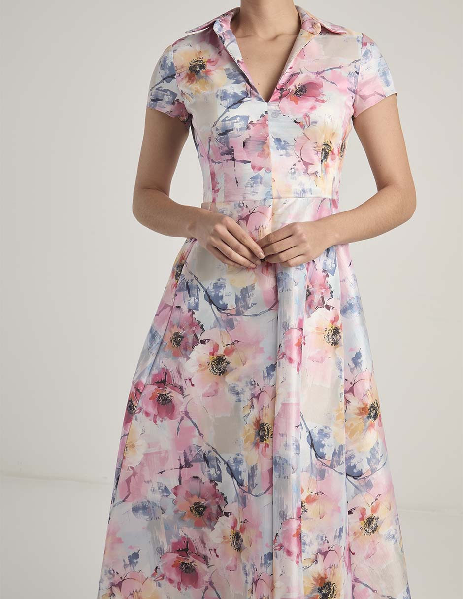 Vestido crop de fiesta escote V 5