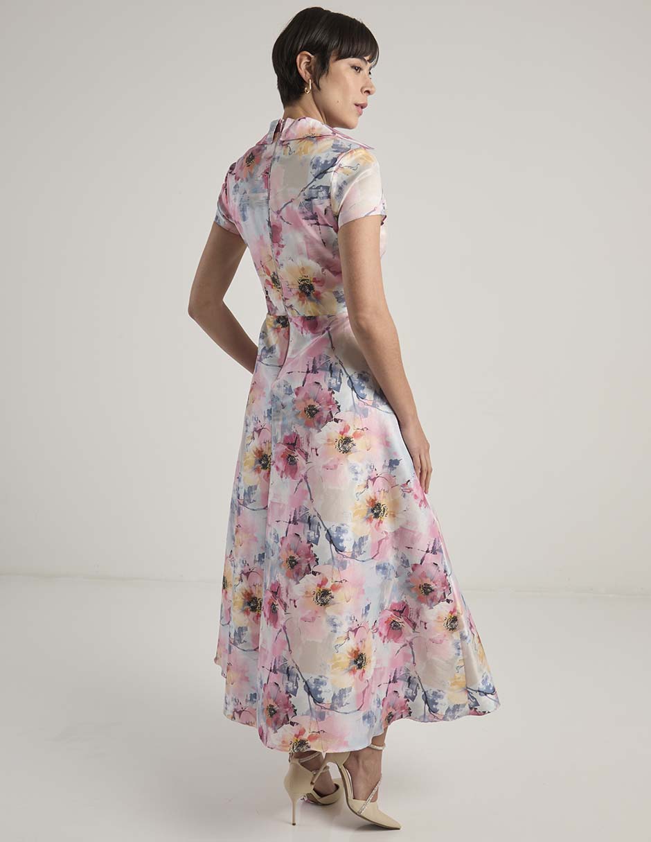 Vestido crop de fiesta escote V 6