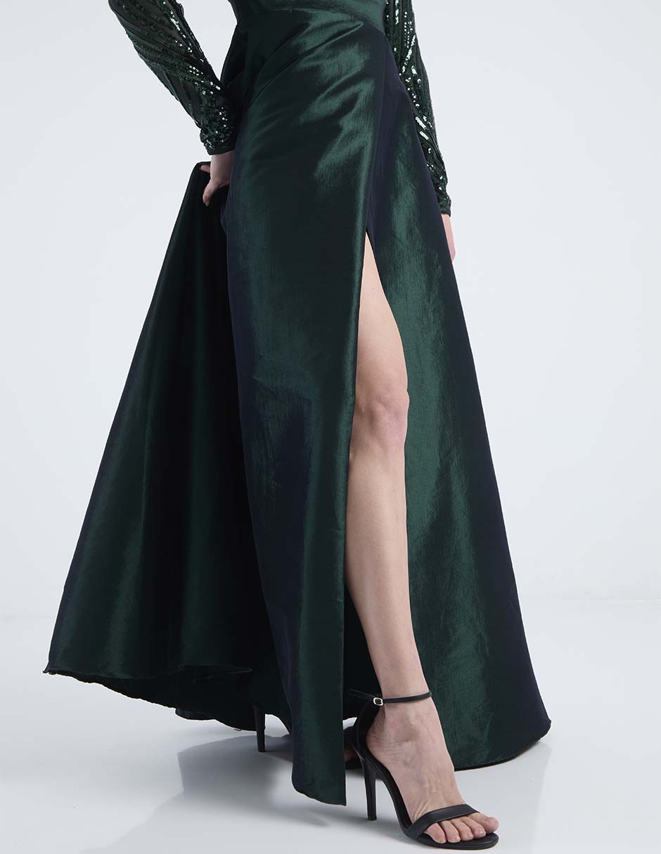 Vestido maxi de fiesta escote V 5