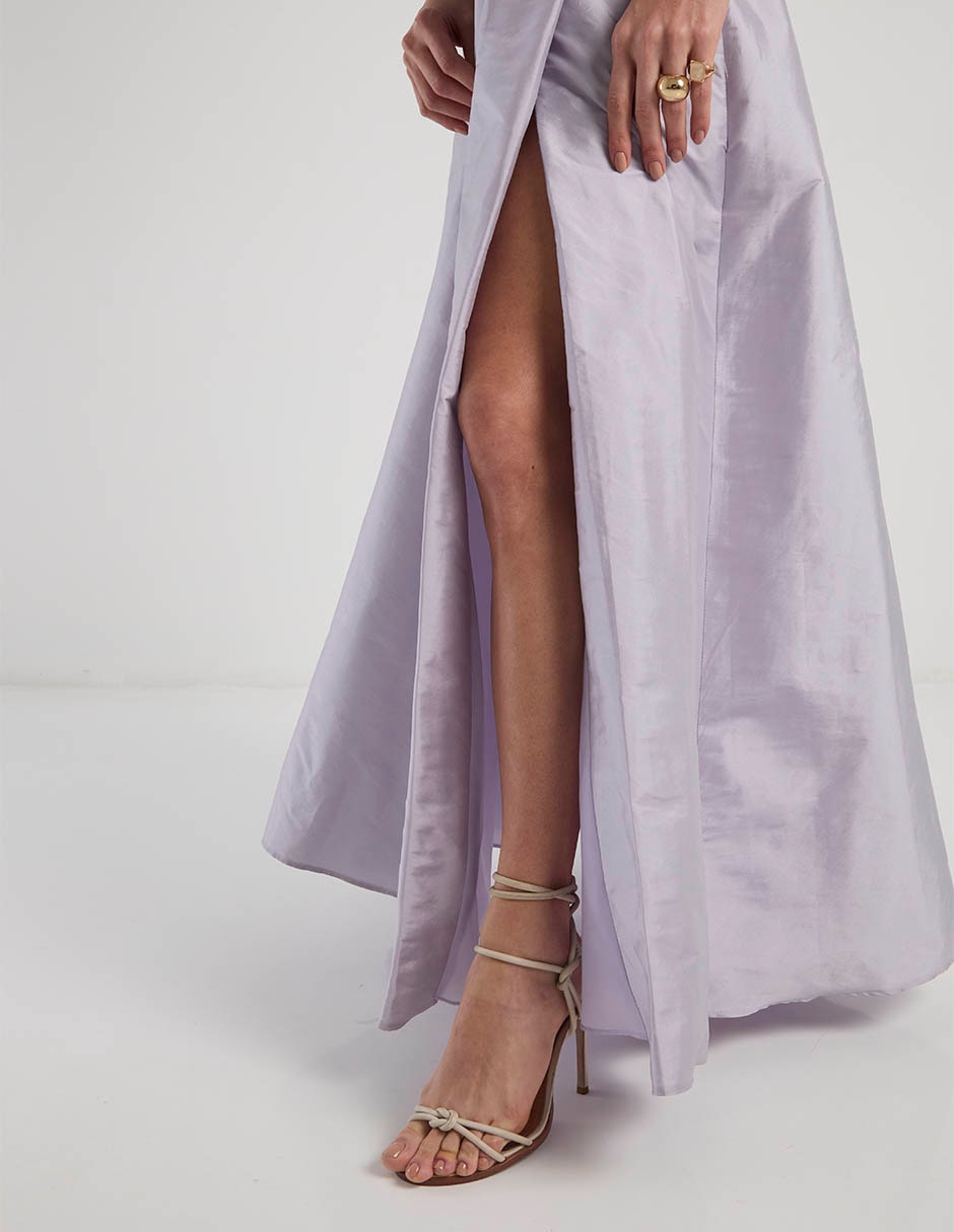 Vestido maxi de fiesta escote asimétrico 5