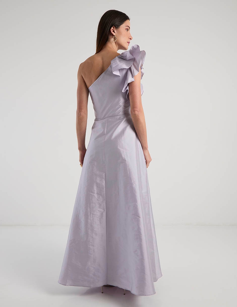 Vestido maxi de fiesta escote asimétrico 6