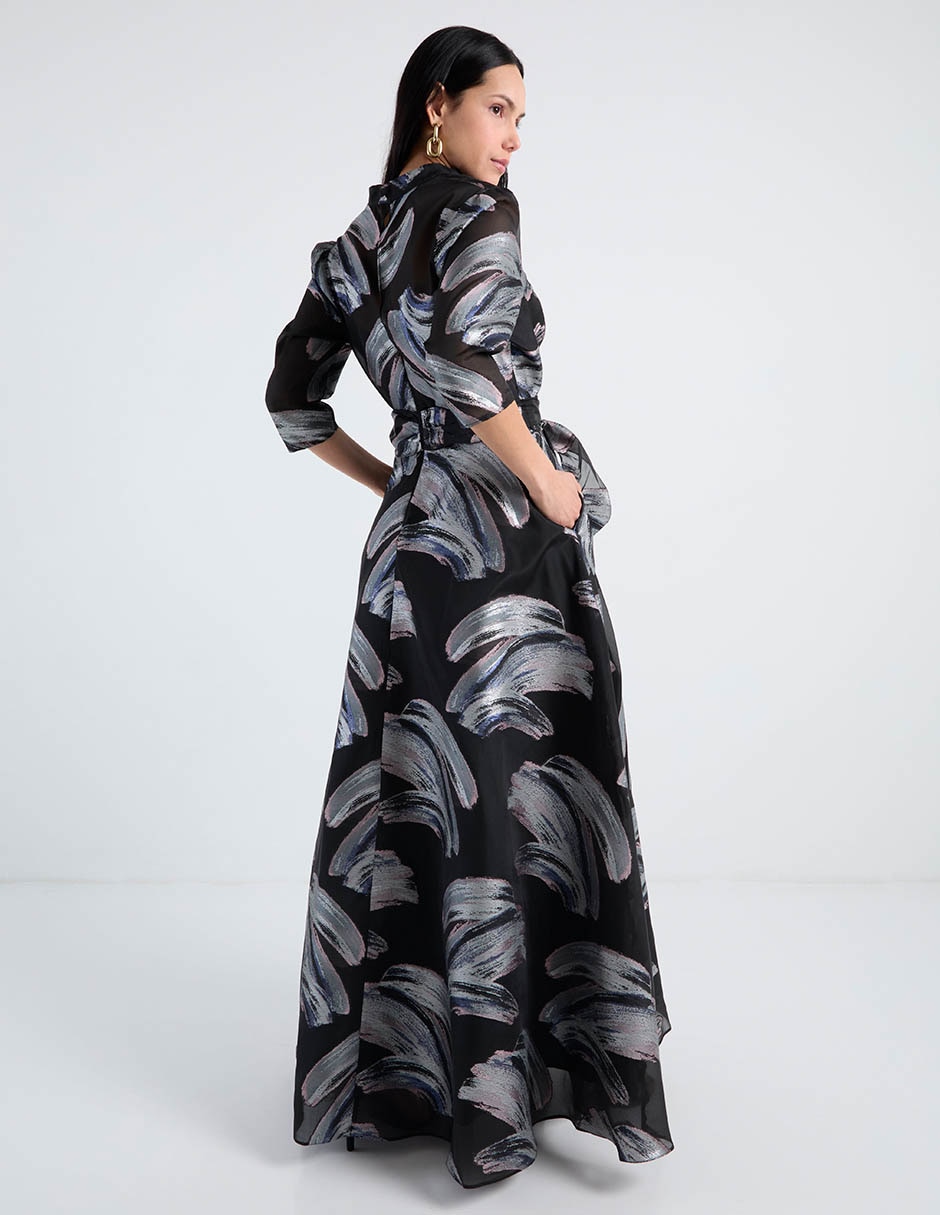 Vestido maxi fiesta escote V 6