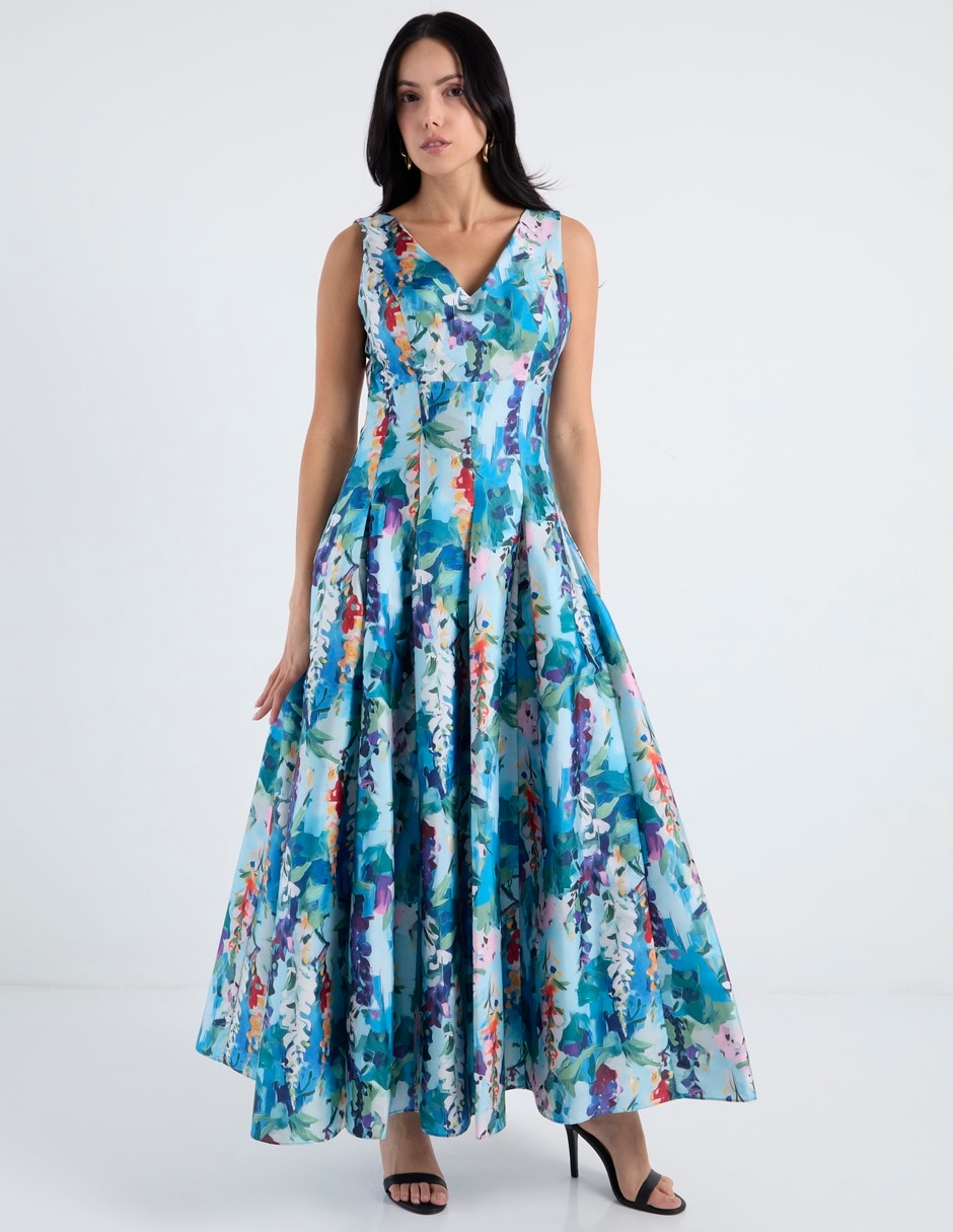 Vestido maxi de fiesta escote V Vestido maxi de fiesta escote V