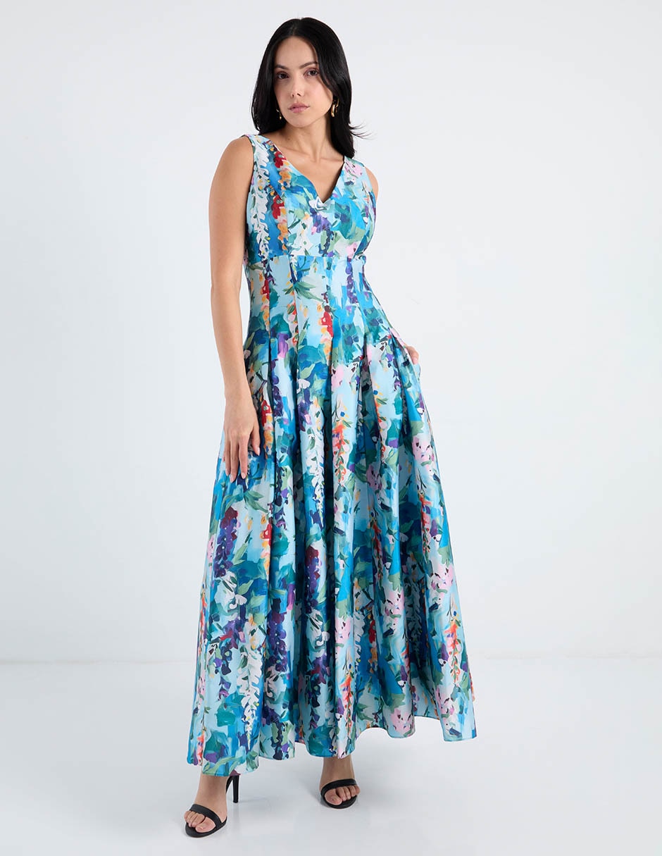 Vestido maxi de fiesta escote V 2