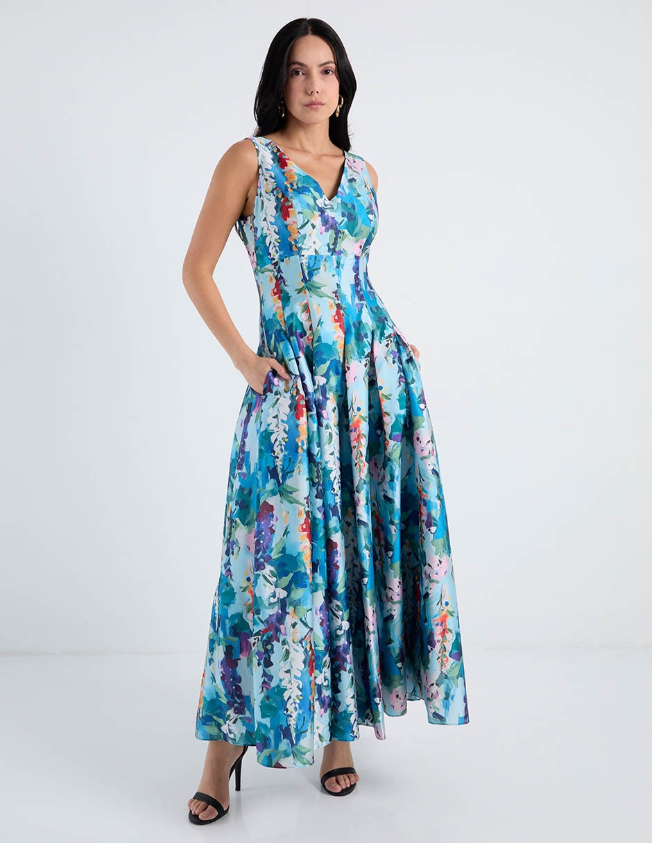 Vestido maxi de fiesta escote V 3