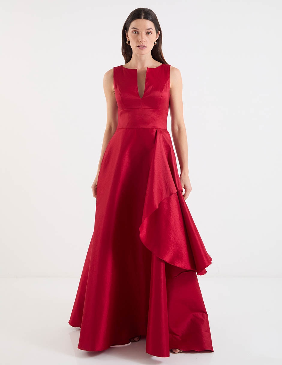 Vestido maxi de fiesta escote V
