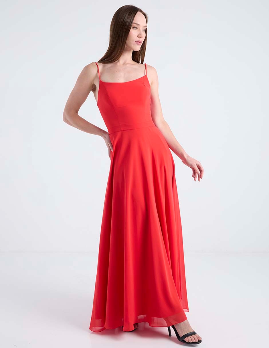 Vestido maxi de fiesta espalda cruzada Vestido maxi de fiesta espalda cruzada