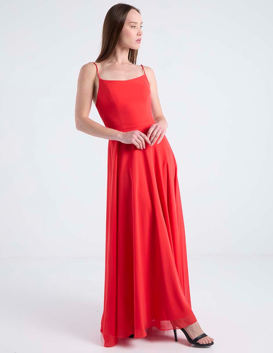 Vestido maxi de fiesta espalda cruzada 2