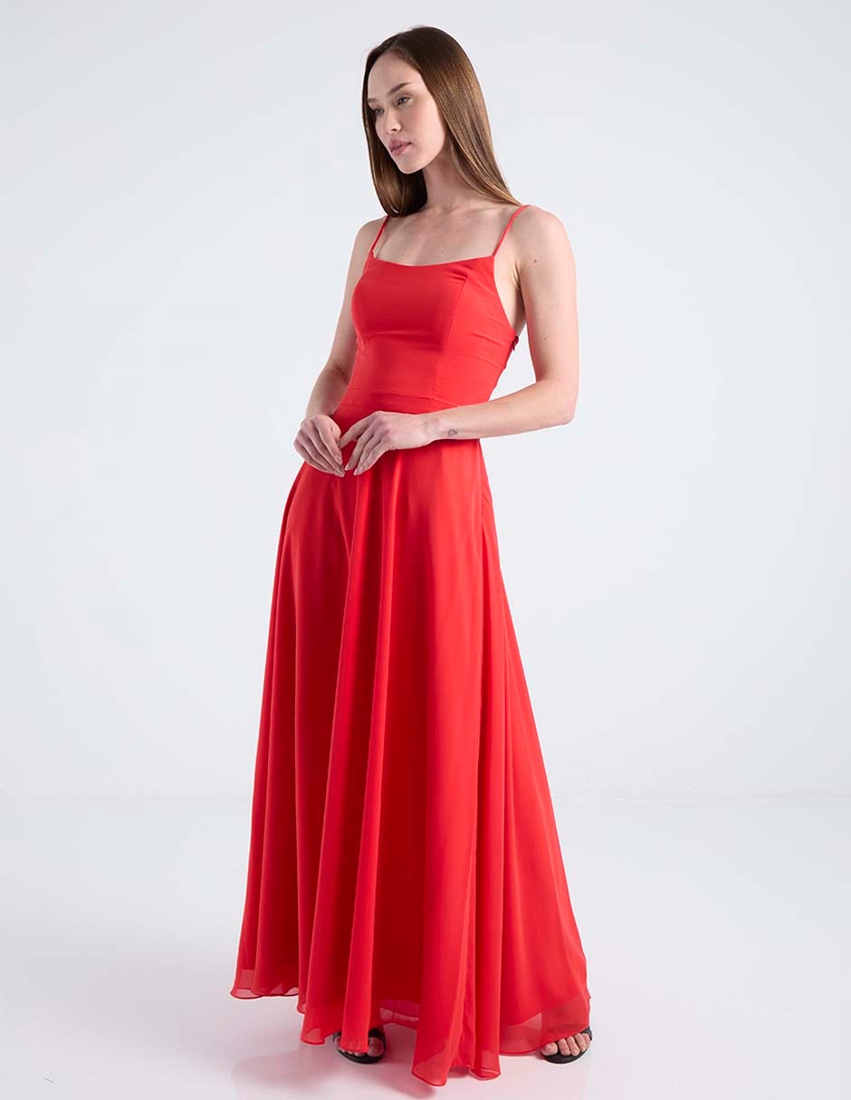 Vestido maxi de fiesta espalda cruzada 3