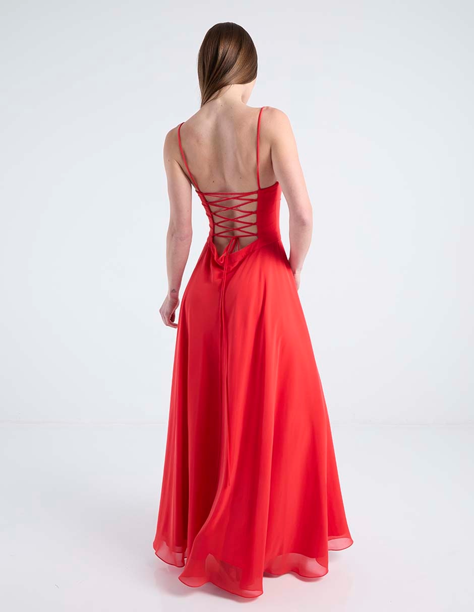 Vestido maxi de fiesta espalda cruzada 6