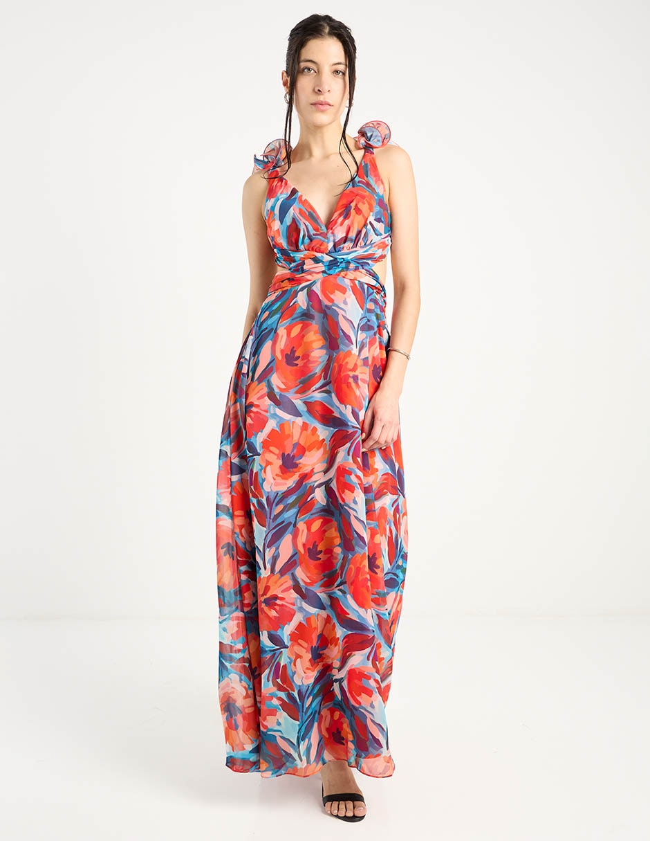 Vestido maxi fiesta escote espalda abierta Vestido maxi fiesta escote espalda abierta
