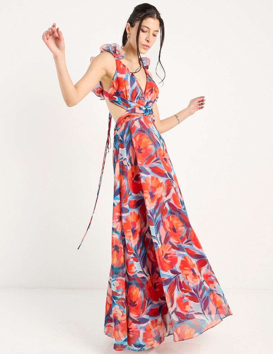 Vestido maxi fiesta escote espalda abierta 3