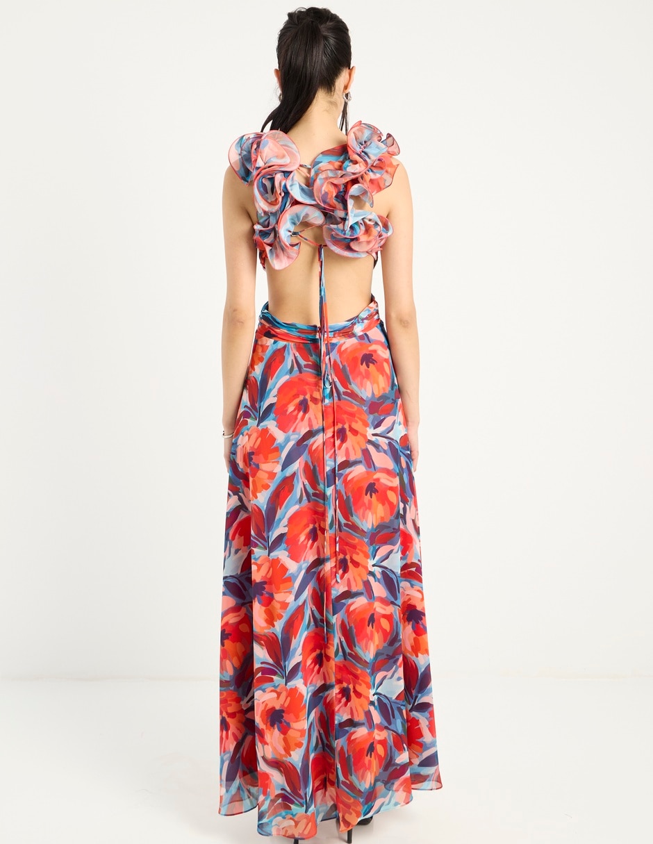 Vestido maxi fiesta escote espalda abierta 6