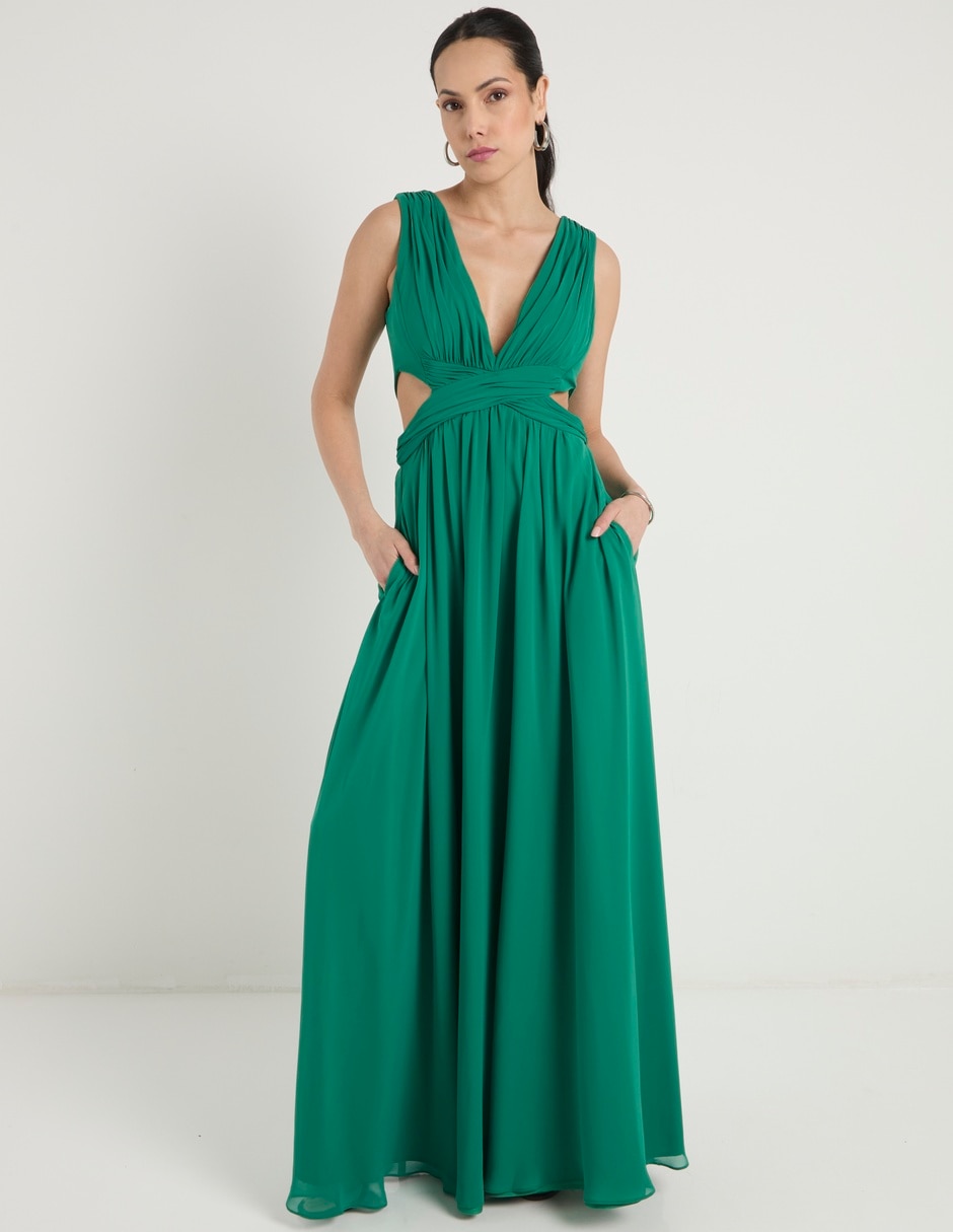 Vestido maxi de fiesta escote V Vestido maxi de fiesta escote V