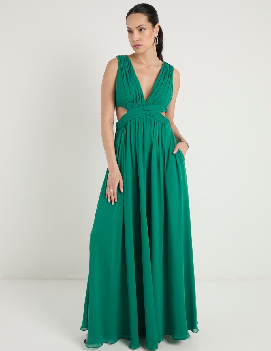 Vestido maxi de fiesta escote V 2