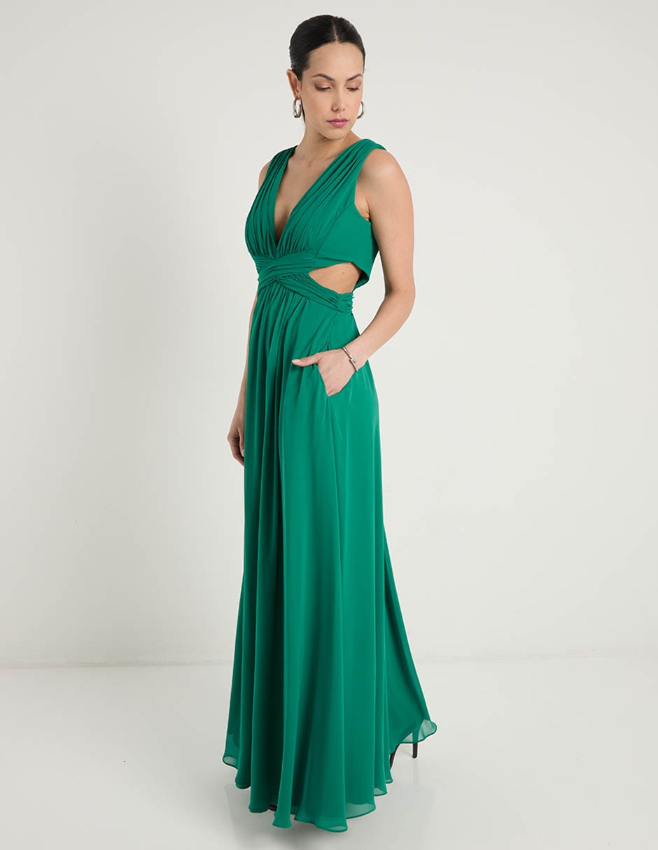 Vestido maxi de fiesta escote V 3
