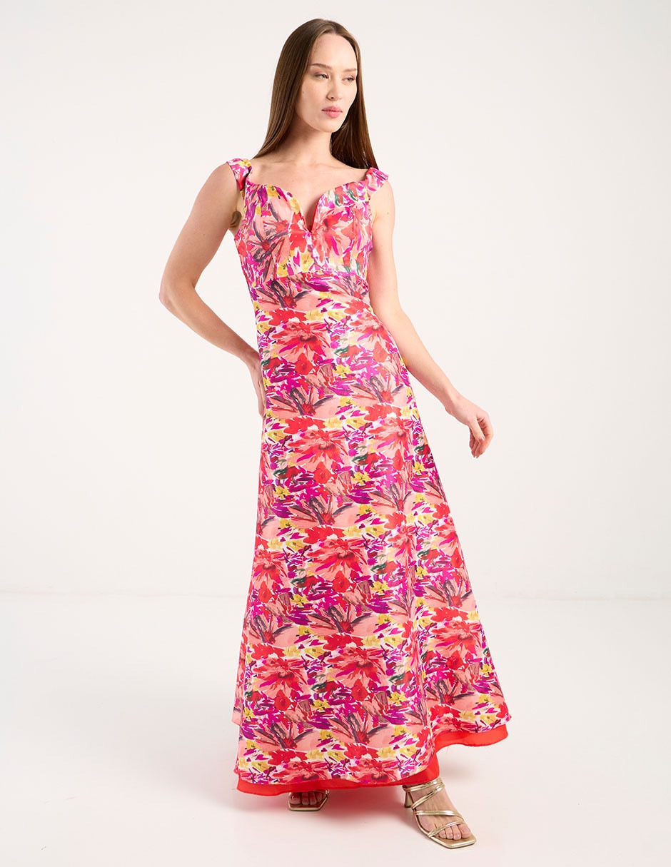 Vestido maxi de fiesta escote V Vestido maxi de fiesta escote V