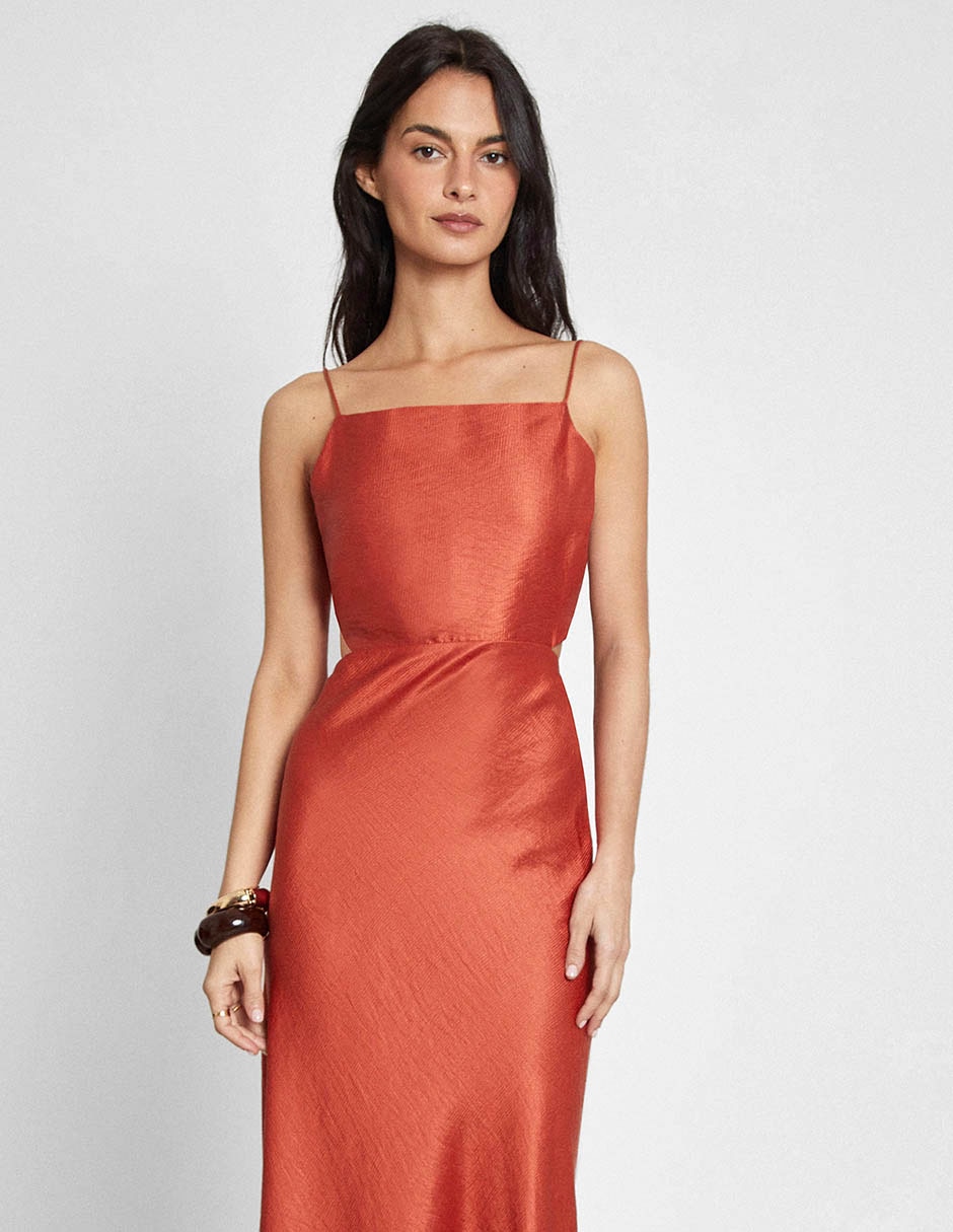 Vestido maxi de fiesta escote cuadrado 4