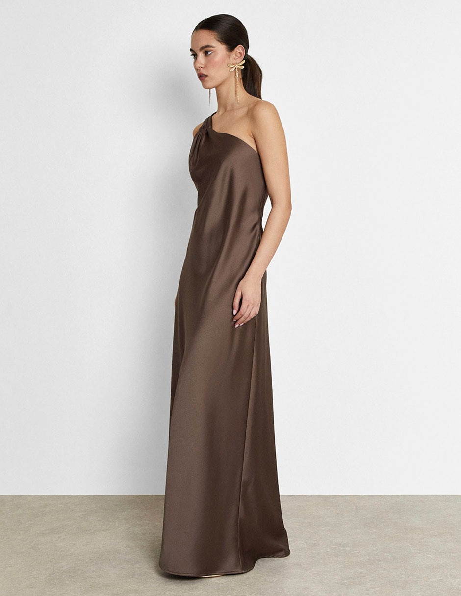 Vestido maxi de fiesta escote asimétrico 2