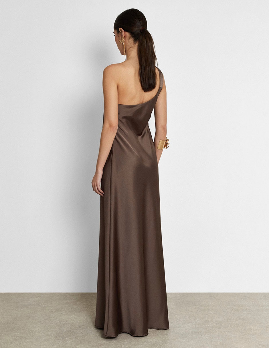 Vestido maxi de fiesta escote asimétrico 3
