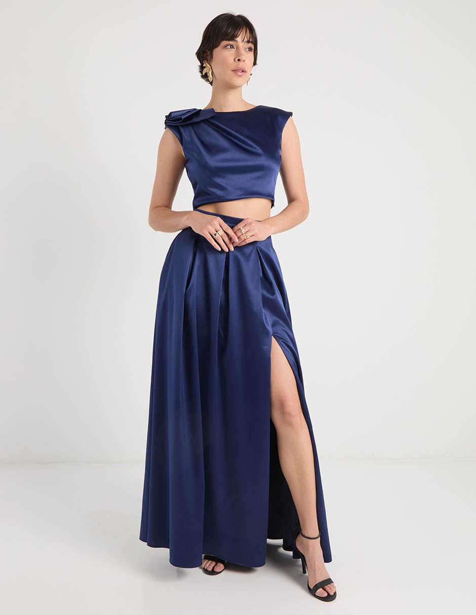 Vestido maxi de fiesta escote regular 2