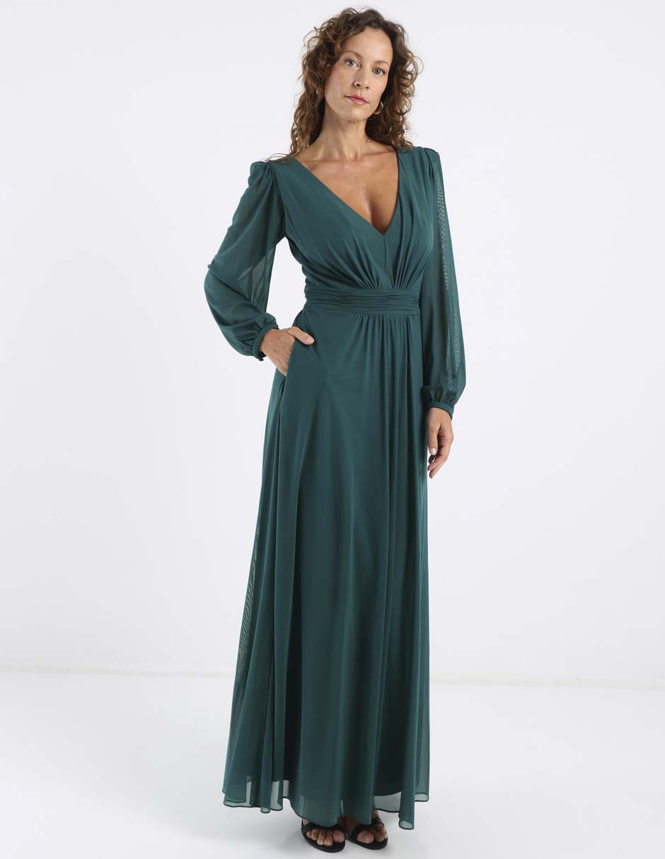 Vestido largo de fiesta escote V 2
