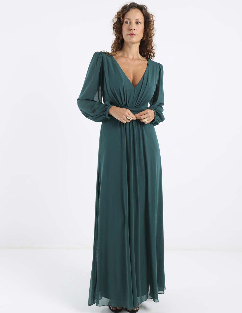 Vestido largo de fiesta escote V 3