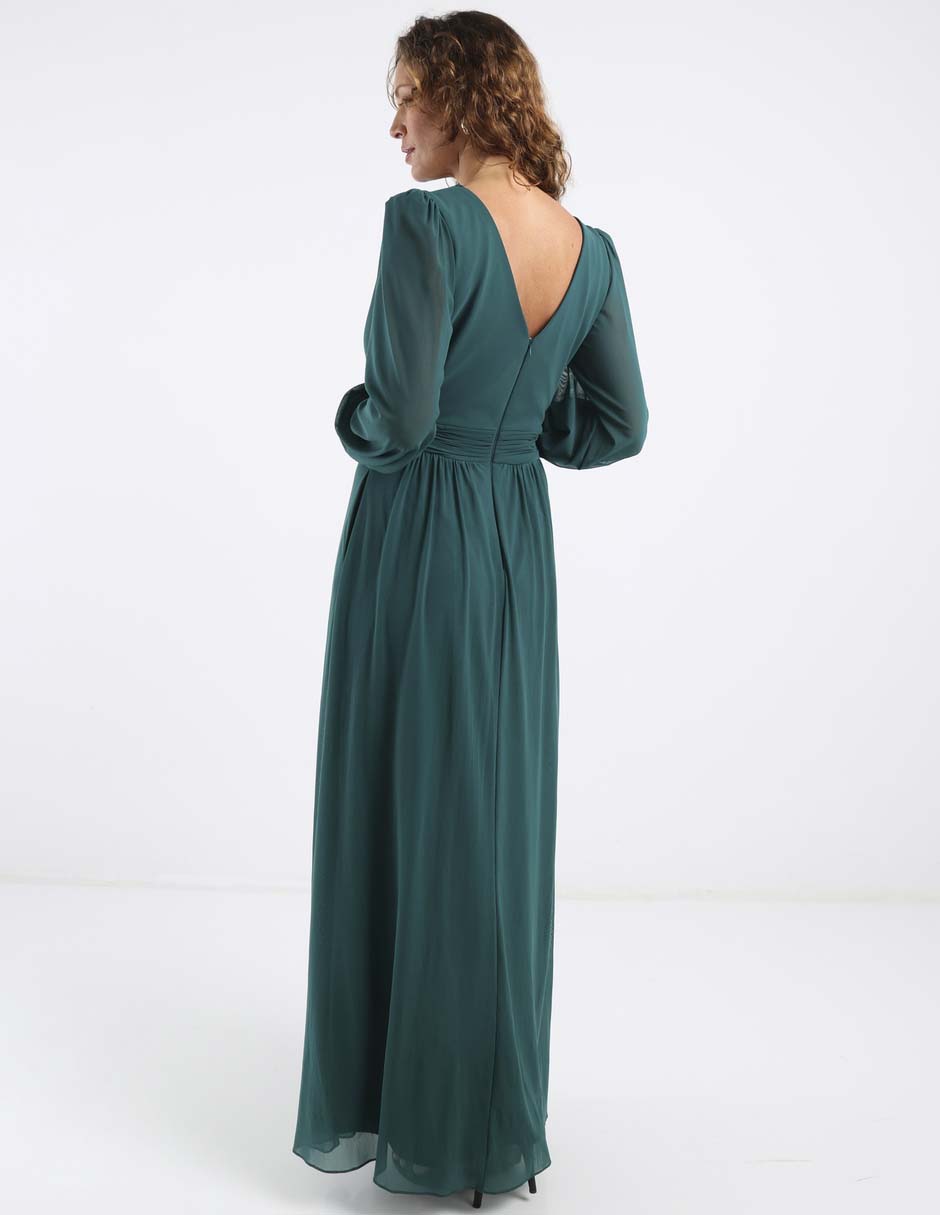 Vestido largo de fiesta escote V 7