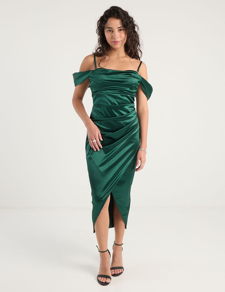 Vestido midi de fiesta escote cuadrado 3