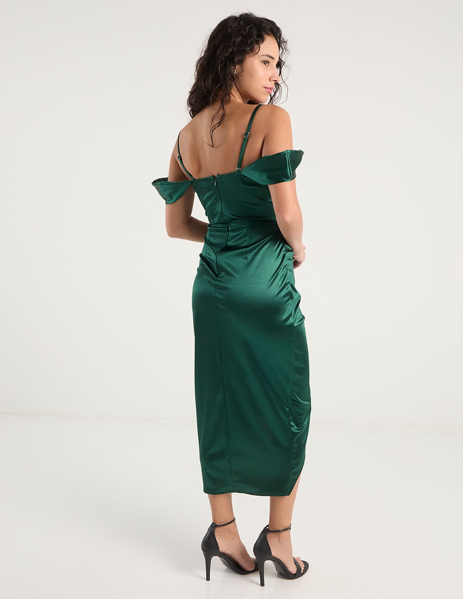 Vestido midi de fiesta escote cuadrado 6