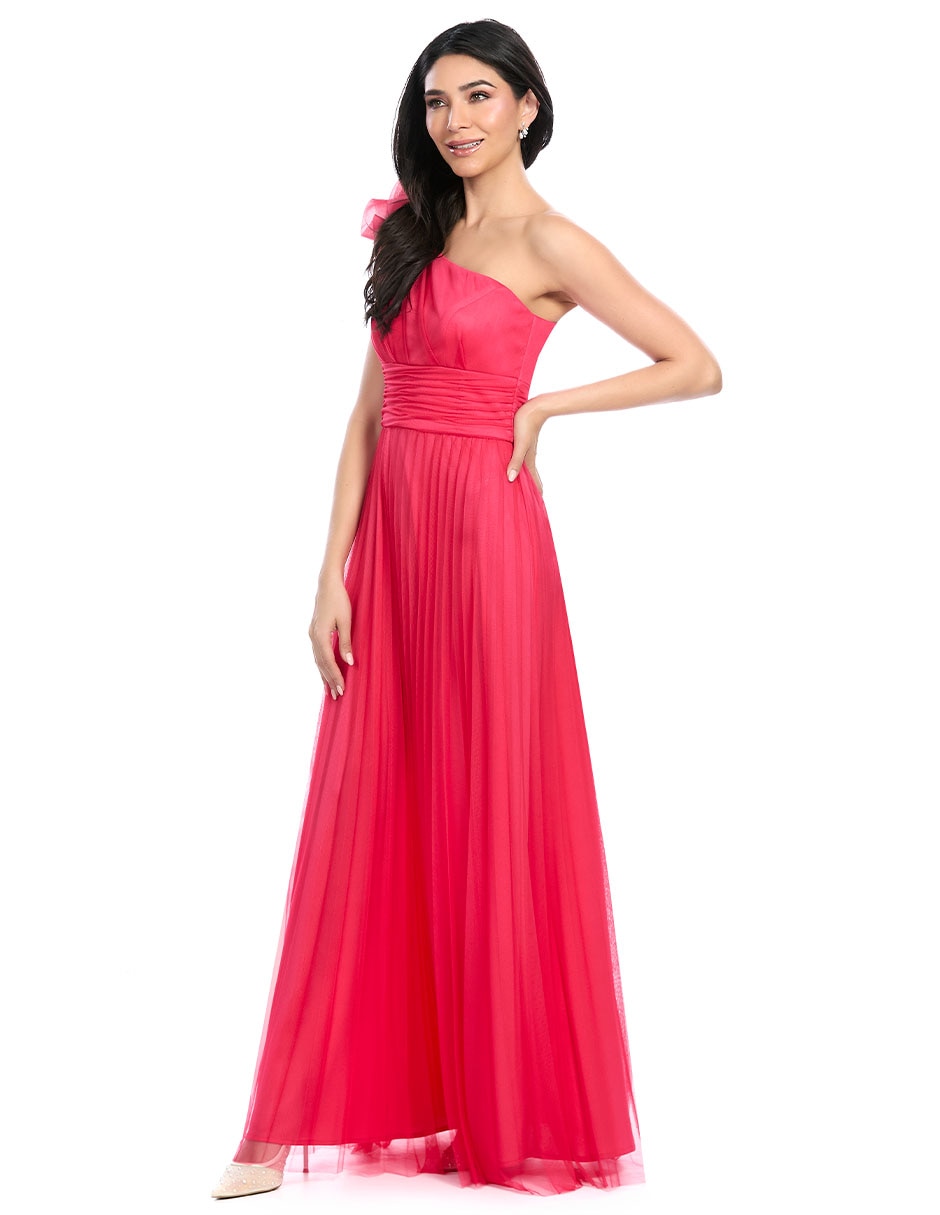 Vestido largo de fiesta escote regular 2