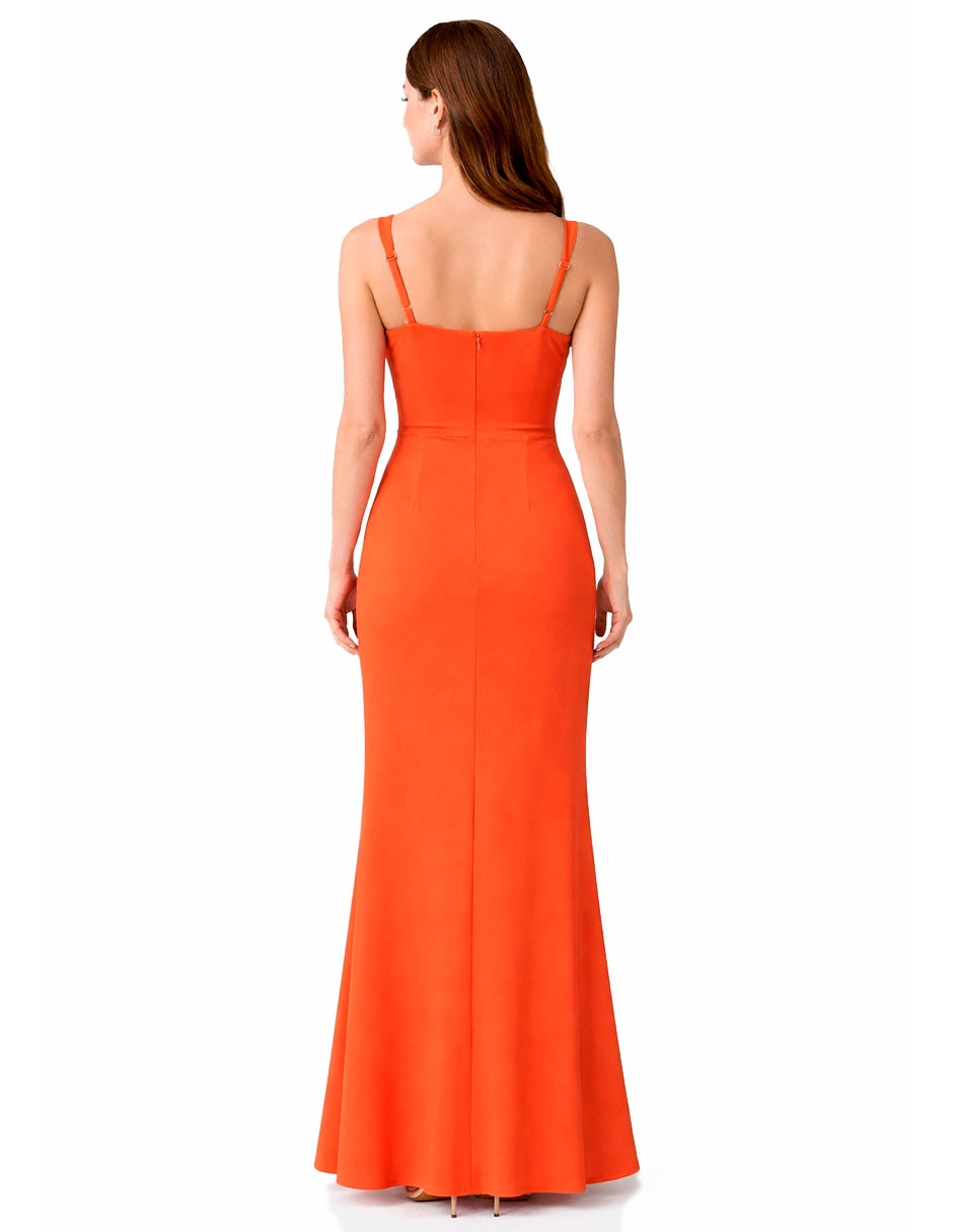 Vestido largo de fiesta escote cuadrado 4