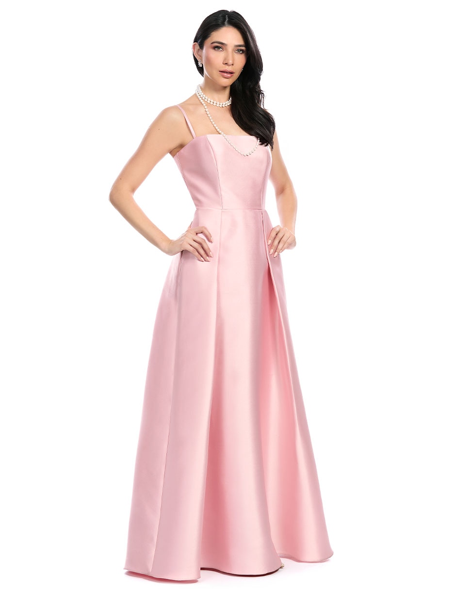 Vestido largo de fiesta escote regular 3