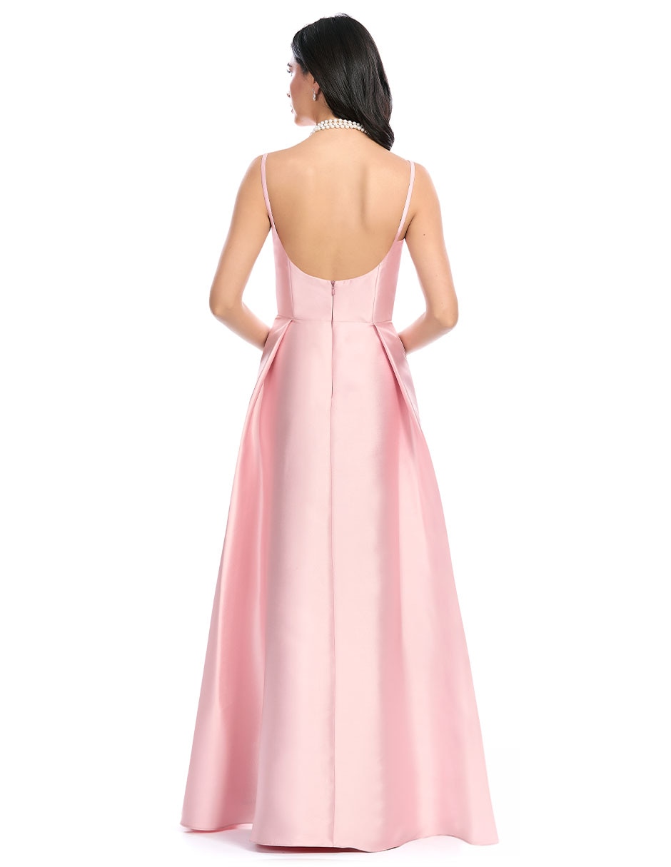 Vestido largo de fiesta escote regular 4