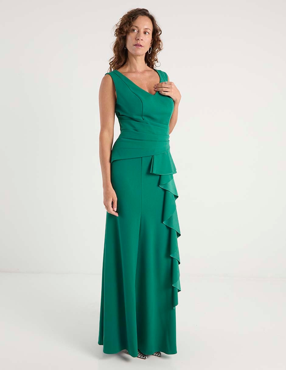 Vestido largo de fiesta escote V 3