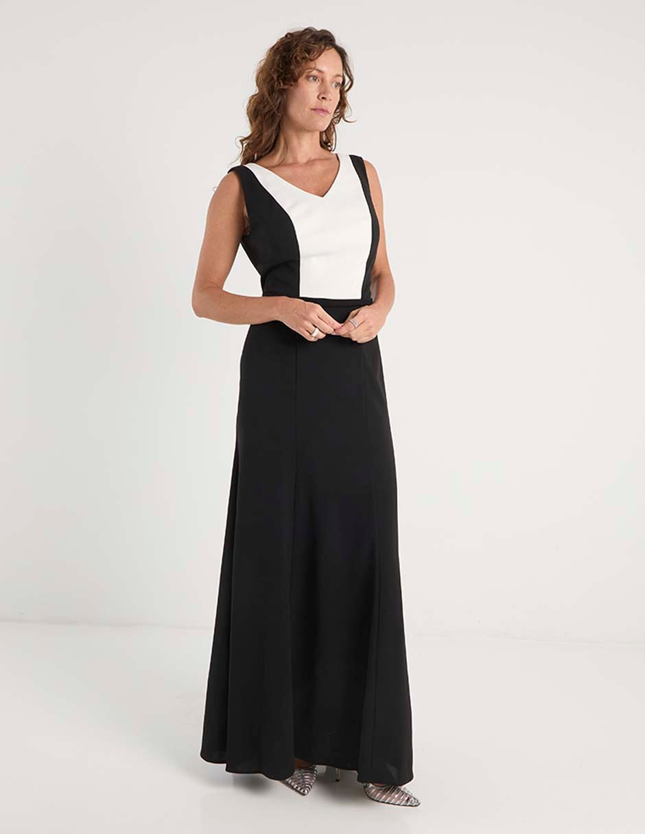 Vestido largo fiesta escote V 3