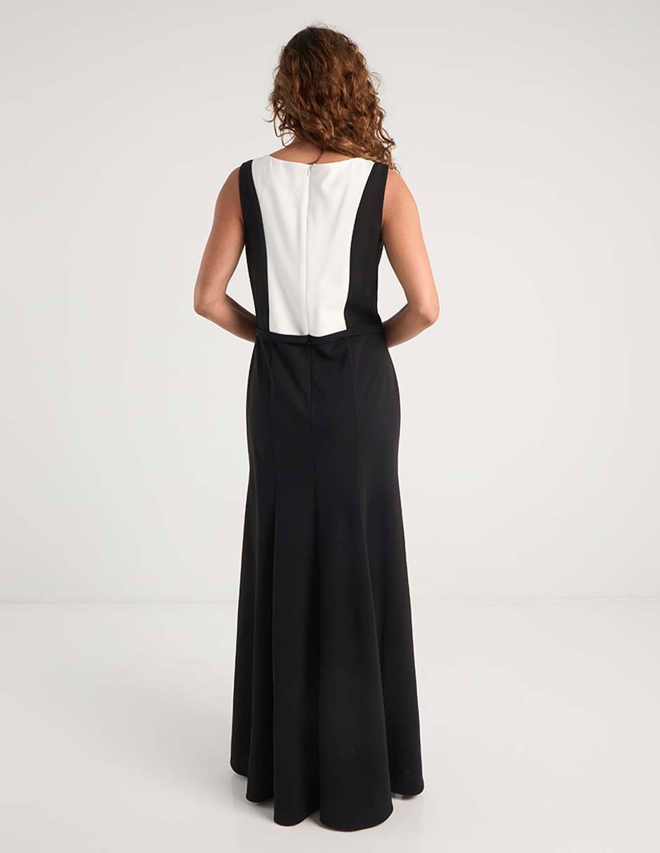 Vestido largo fiesta escote V 6