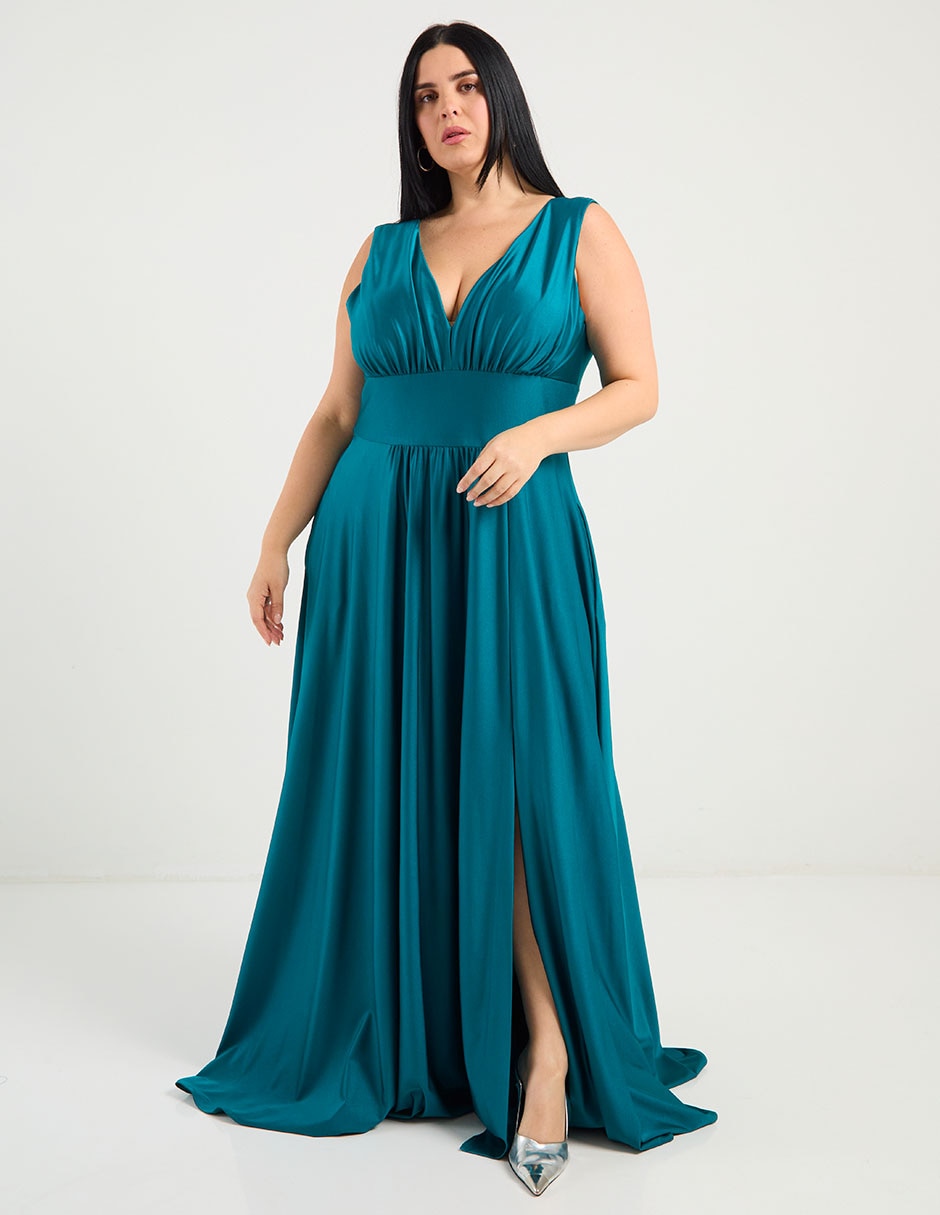 Vestido maxi de fiesta escote V 3