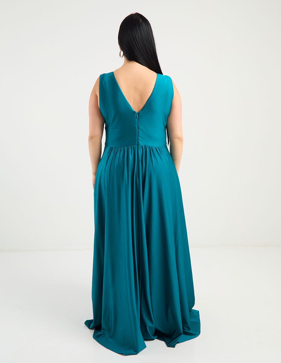 Vestido maxi de fiesta escote V 6