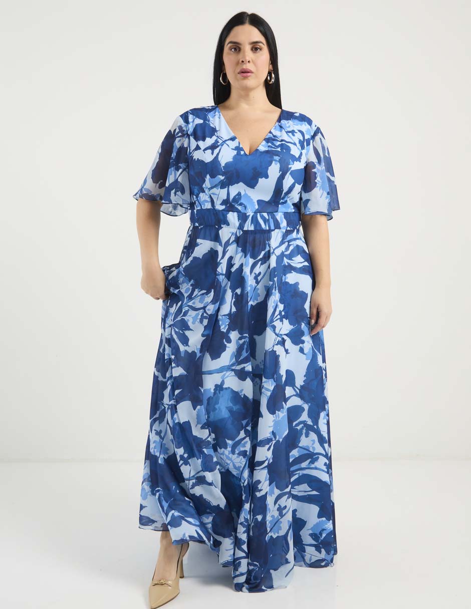 Vestido maxi de fiesta escote V