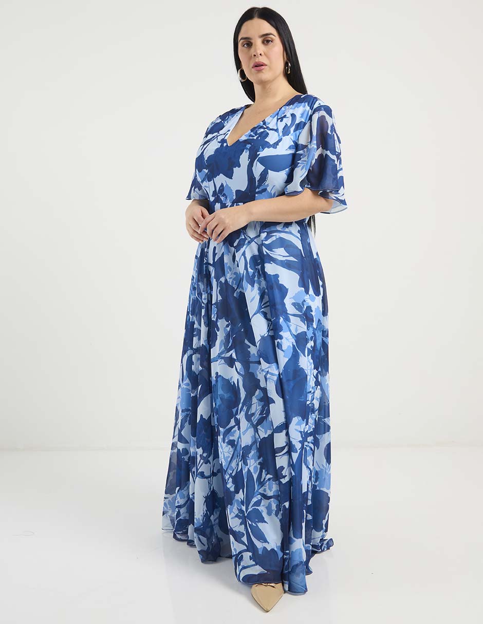 Vestido maxi de fiesta escote V 2