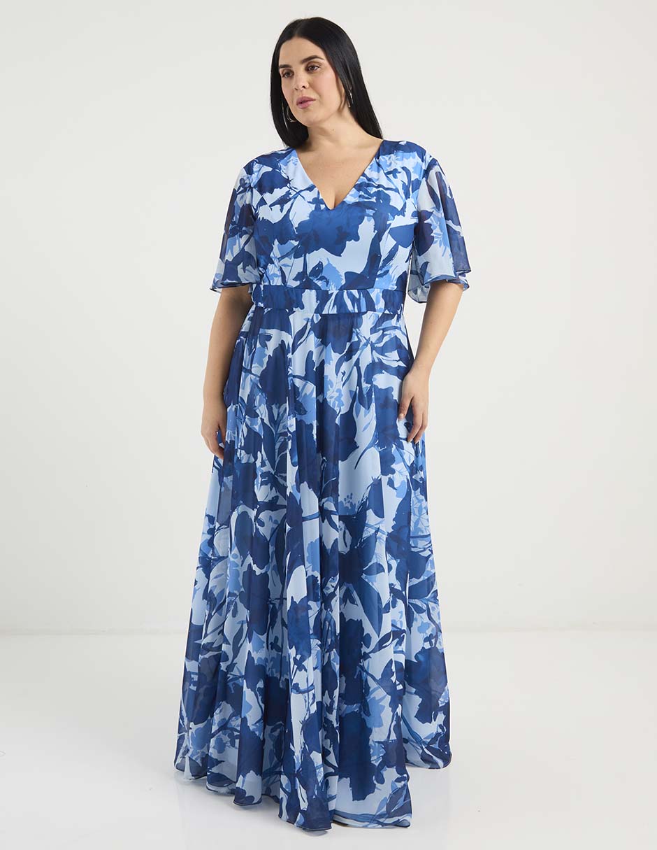Vestido maxi de fiesta escote V 3
