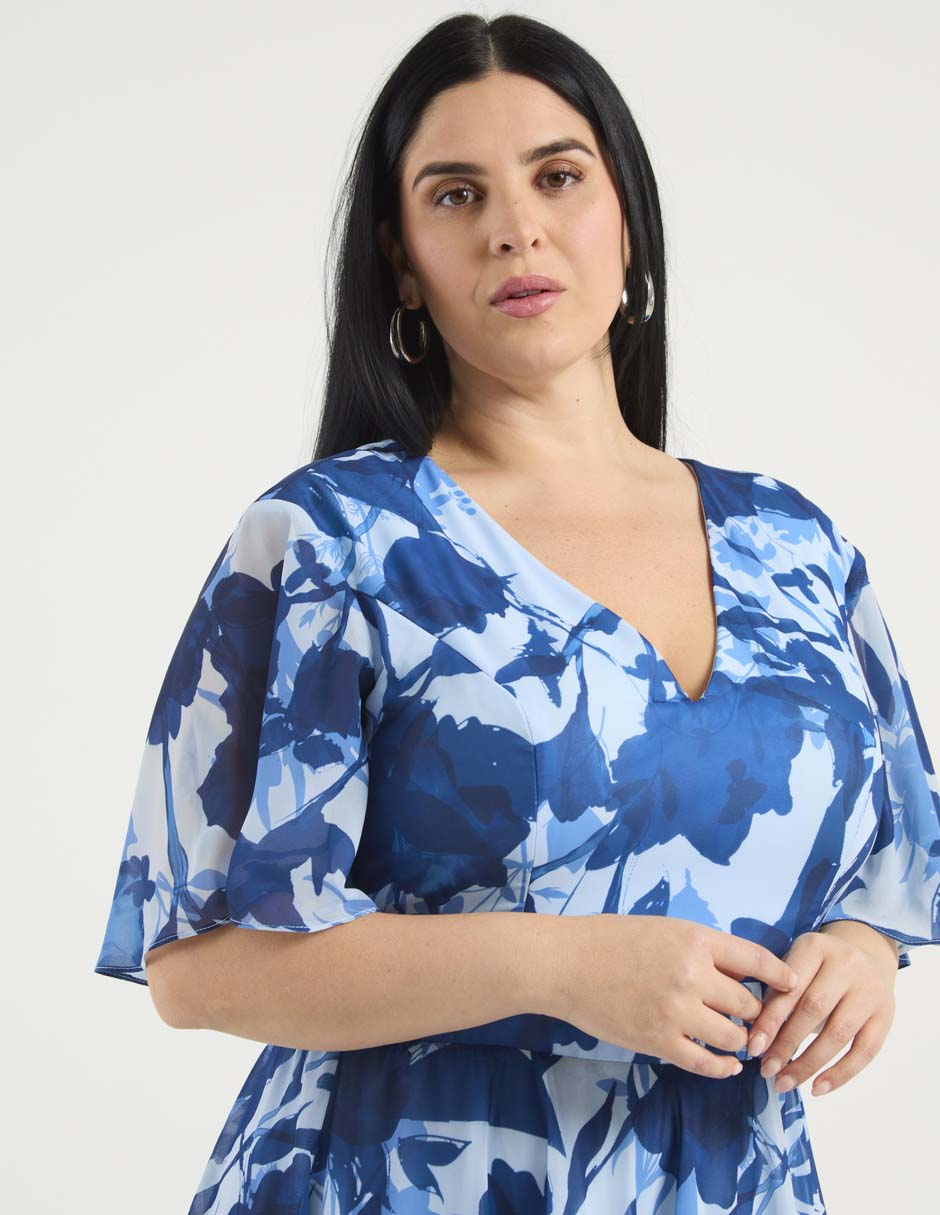 Vestido maxi de fiesta escote V 4