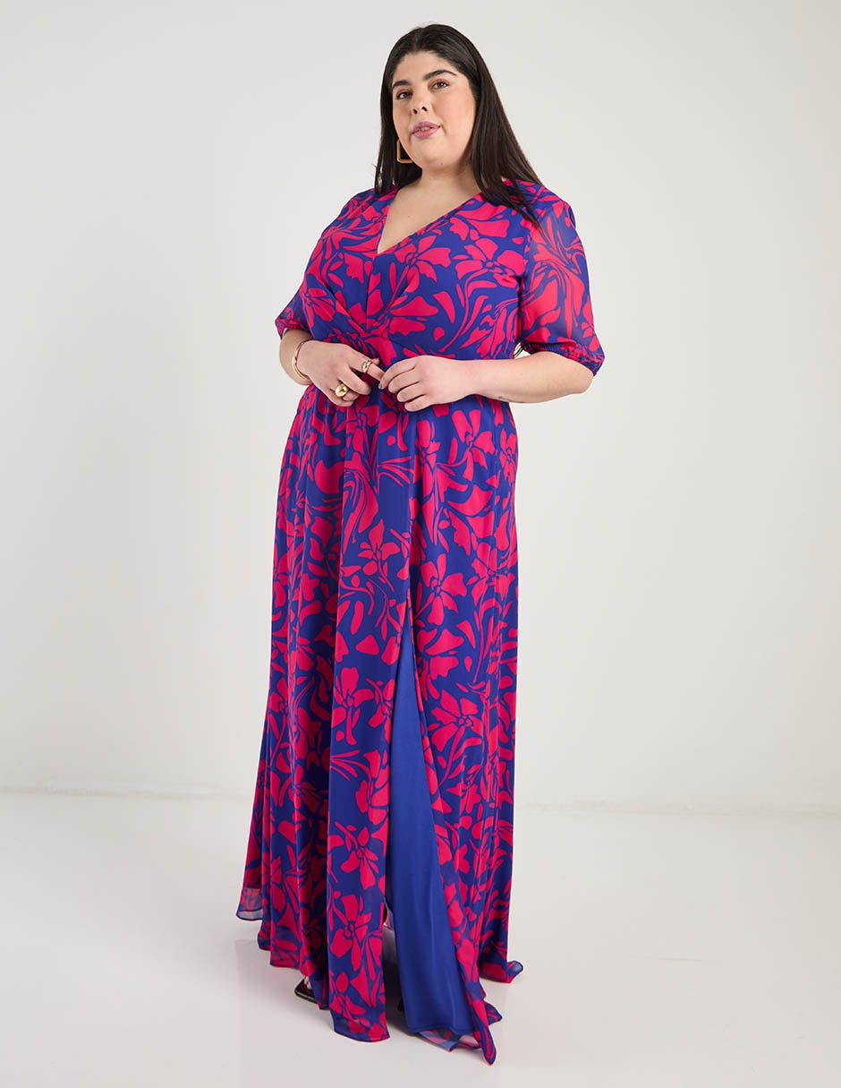 Vestido maxi de fiesta escote V Vestido maxi de fiesta escote V