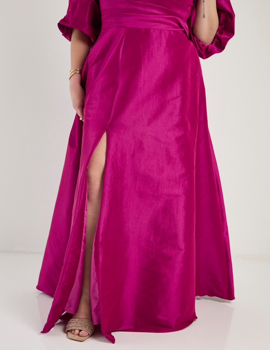Vestido maxi de fiesta escote bardot 6