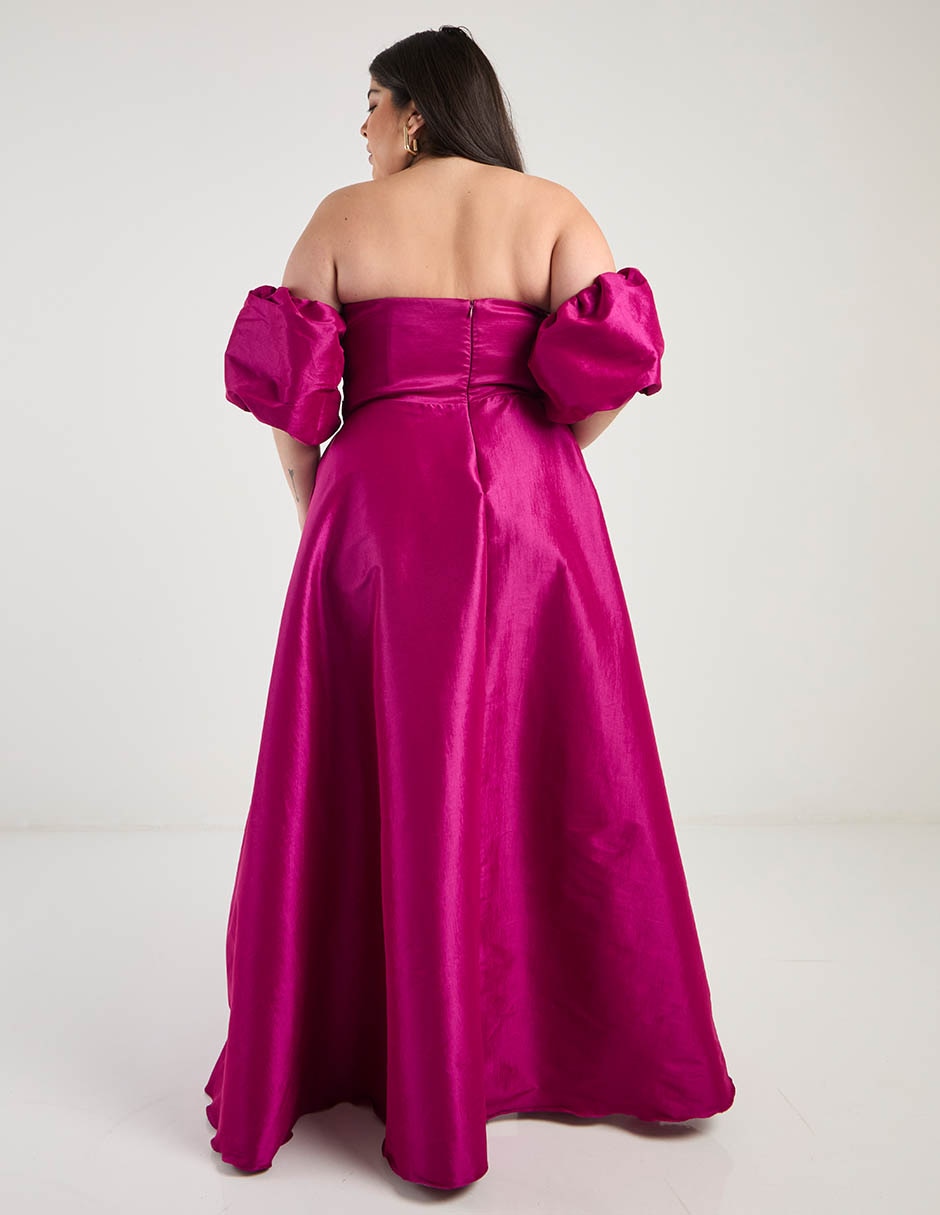 Vestido maxi de fiesta escote bardot 7