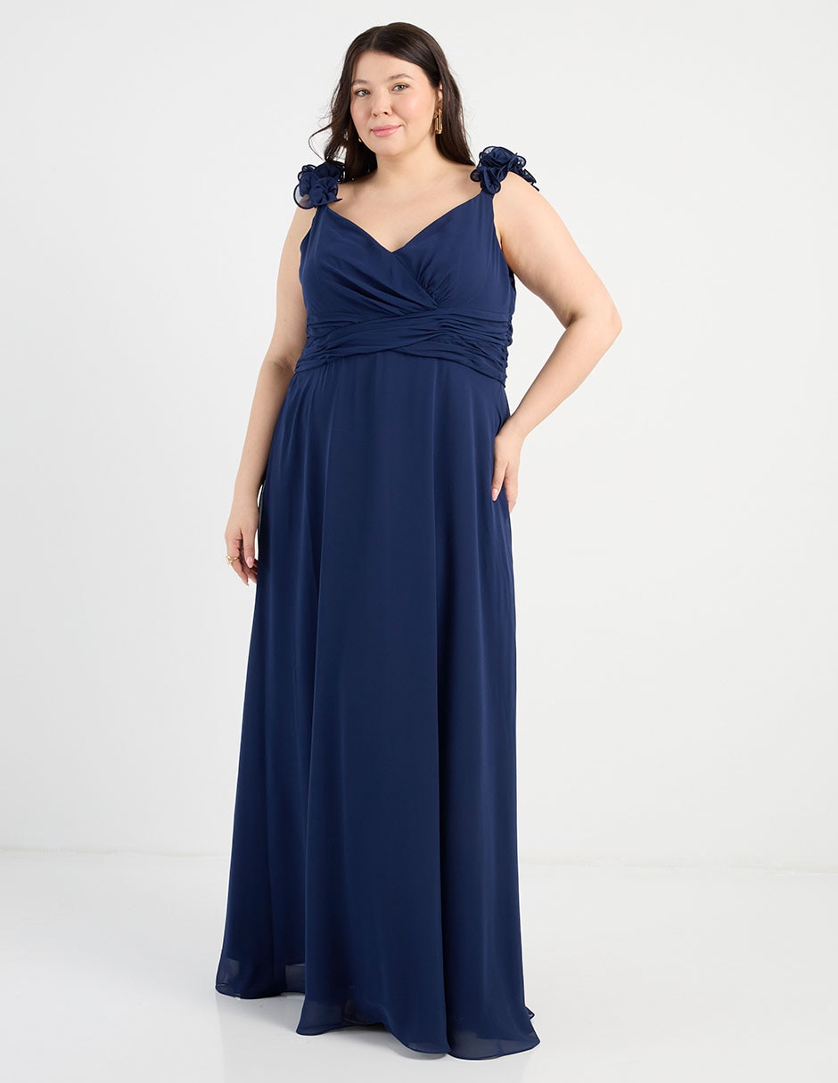 Vestido maxi de fiesta escote V 2