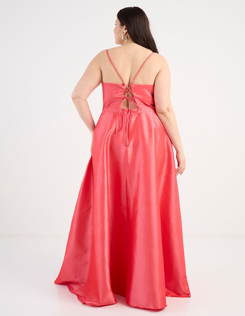 Vestido maxi de fiesta espalda cruzada 6